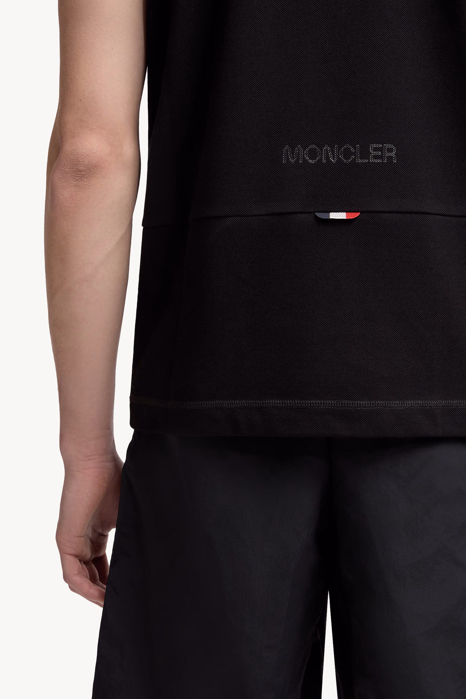 Logo Patch Cotton Piquet Polo Shirt Men Black Moncler 6